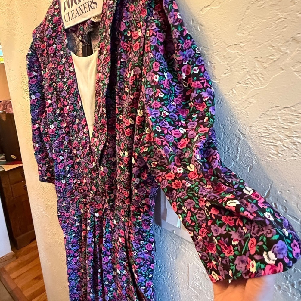 Sweet Miranda Vintage 80’s 90’s Floral Long Sleeve Dress Womens Sz 12 - Picture 7 of 16